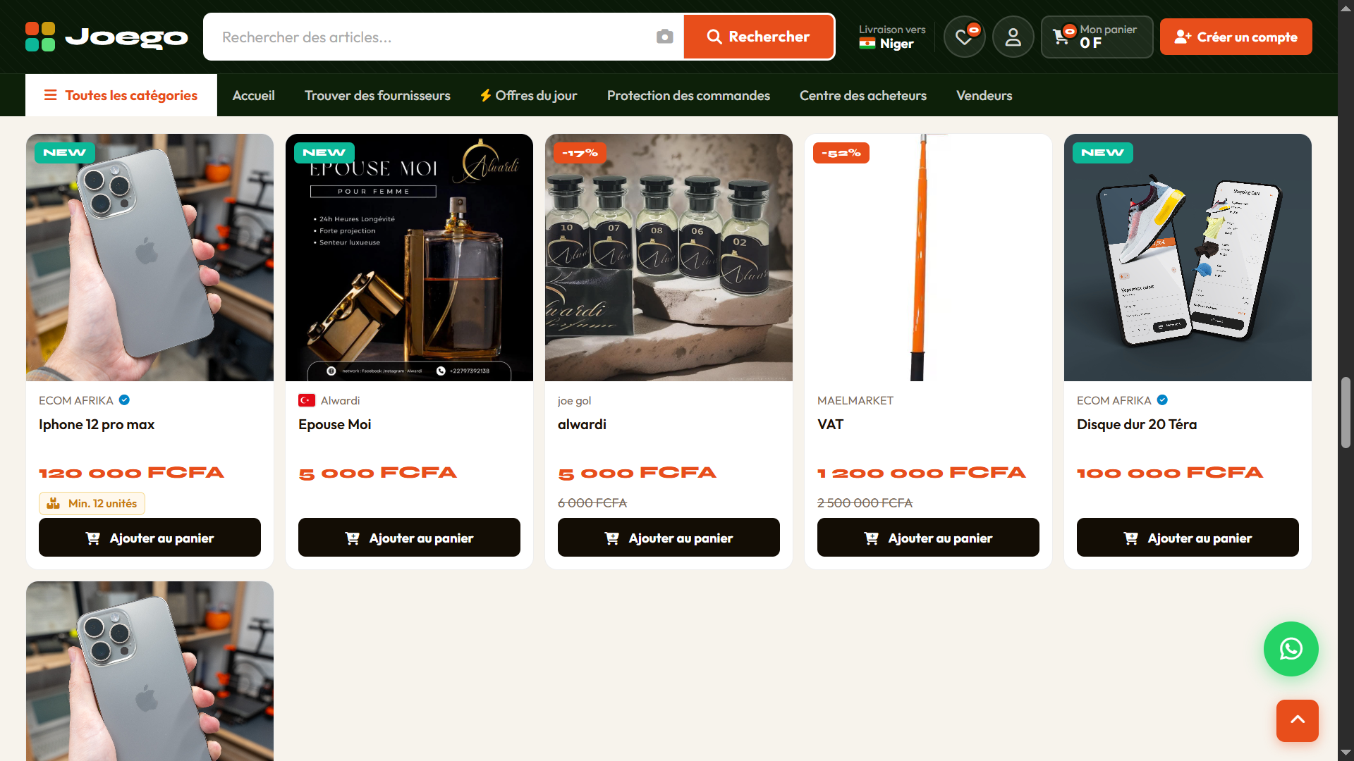 Aperçu JOMA Marketplace